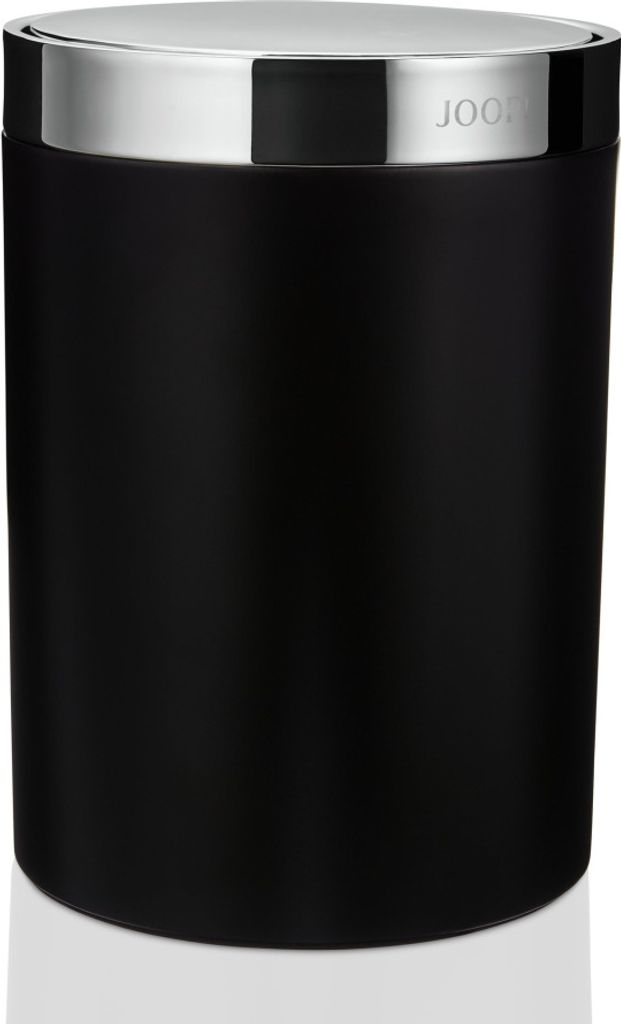 JOOP! Blackline Badeimer mit Schwingdeckel - Schwarz / Chrom
