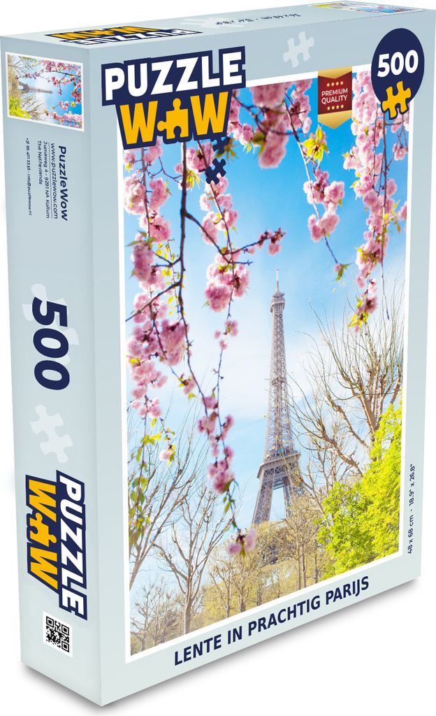 MuchoWow Puzzle 500 Teile Eiffelturm - Paris - Blumen - Denken - Spiel - Toy