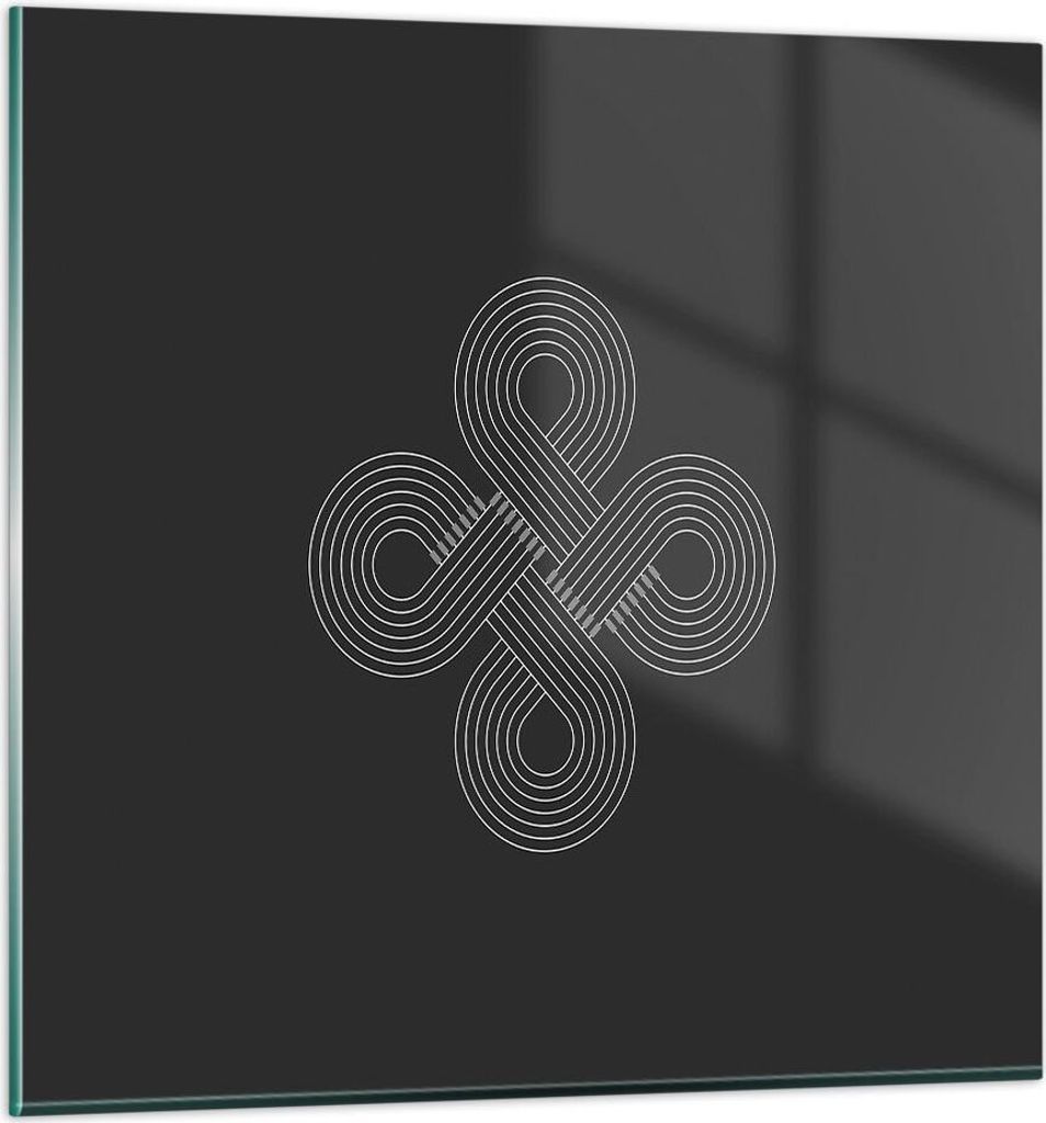 Bilder auf glas - Einteilig - Symbol Schleife Unendlichkeit - 60x60cm - Glasbilder - Wandbilder - Bilder - Wanddekoration aus Glas - Glas Bilder - ...