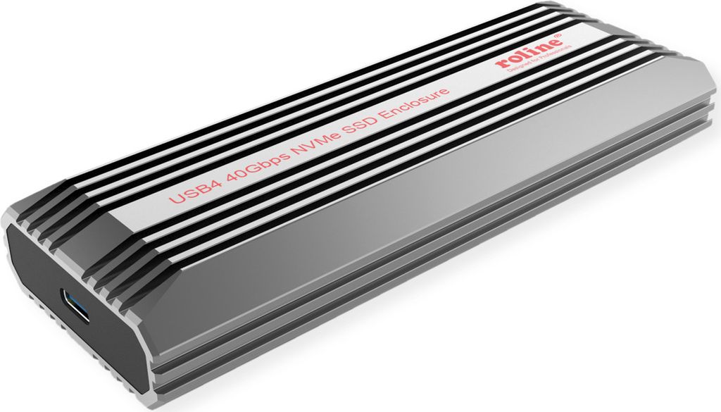 ROLINE Externes SSD-Gehäuse, M.2, NVMe zu USB 4 Gen 3x2 Typ C