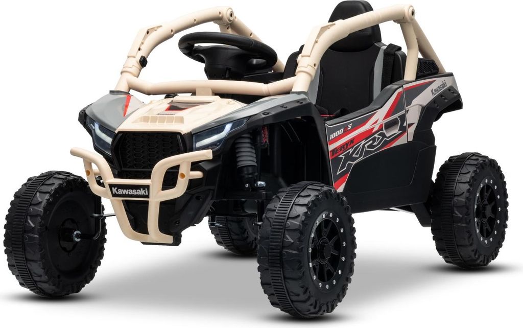 Elektrisches Kinderauto Kawasaki TERYX KRX 1000 12V, khaki, Einsitzer, Hinterachs-Federung, 2,4-GHz-Fernbedienung, Lithium-Batterie, 2 × 25W Motor...
