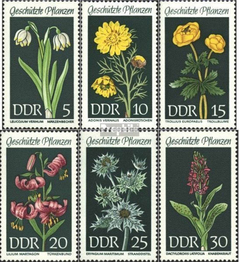 Briefmarken DDR 1969 Mi 1456-1461 (kompl.Ausgabe) postfrisch Geschützte heimische Pflanzen (II)