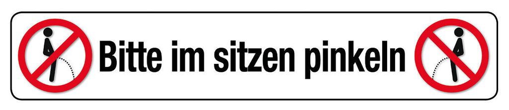 Bitte im sitzen pinkeln, Straßenschild - Magnet, Blech 16 x Produktbild 
