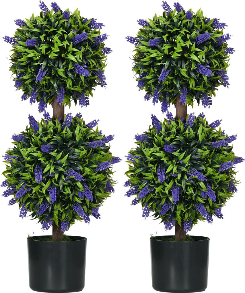2er-Set Künstliche Pflanzen, UV-beständige Kunstpflanze im Blumentopf, 70 cm Zimmerpflanze für Wohnzimmer, Garten