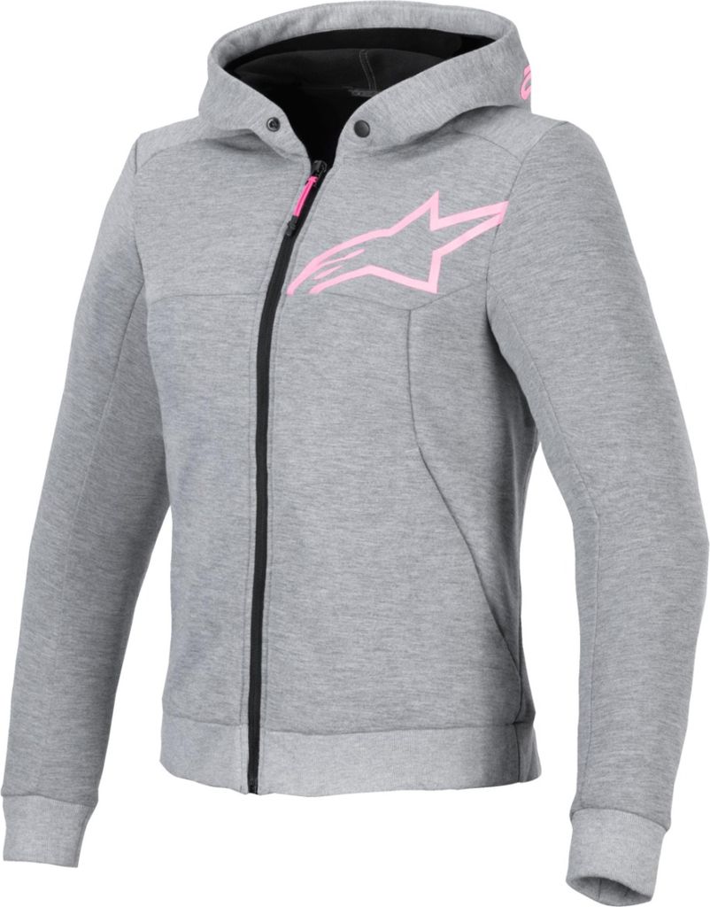 Alpinestars Stella Chrome V2 Sport Damen Motorrad Zip Hoodie, grau, S