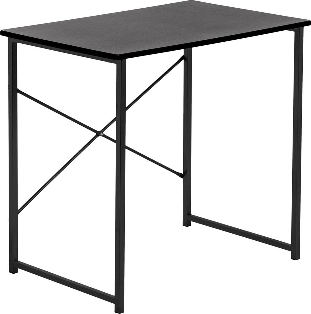 1x Schwarz/Schwarz Hölzern Rechnertisch - 80cm x 50cm x 73.5cm Klein Heim Büro Schlafzimmer Spielen Lernen PC Laptop Tisch - von Harbour Housewares