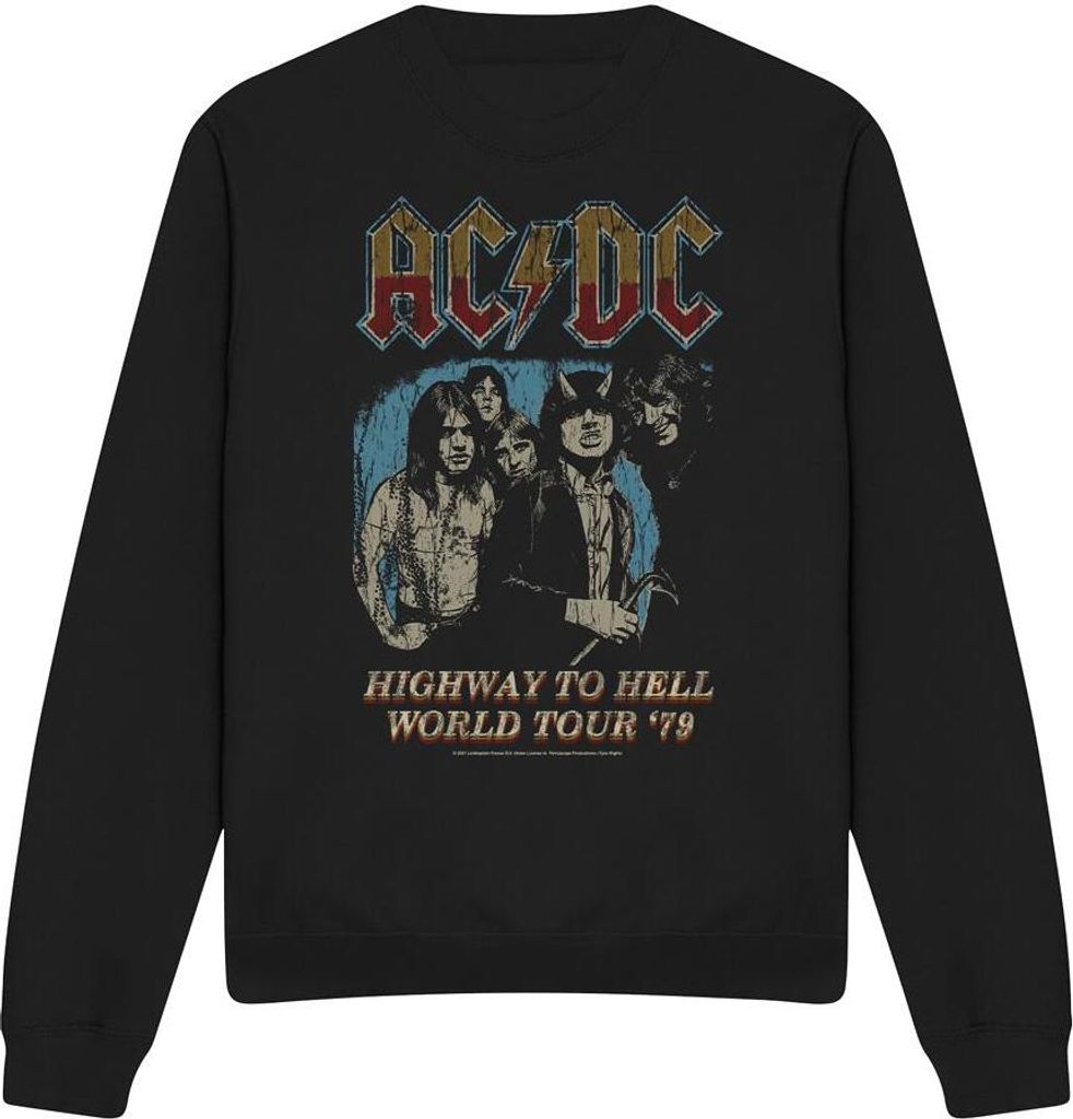 AC/DC - "Highway World Tour 79" Sweatshirt für Herren/Damen Uni TV11184 (XXL) (Schwarz)
