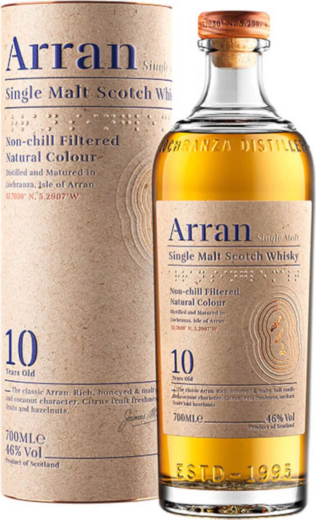 Arran Single Malt Scotch Whisky, 10 Jahre, 46% Vol. 0,7 l Produktbild 