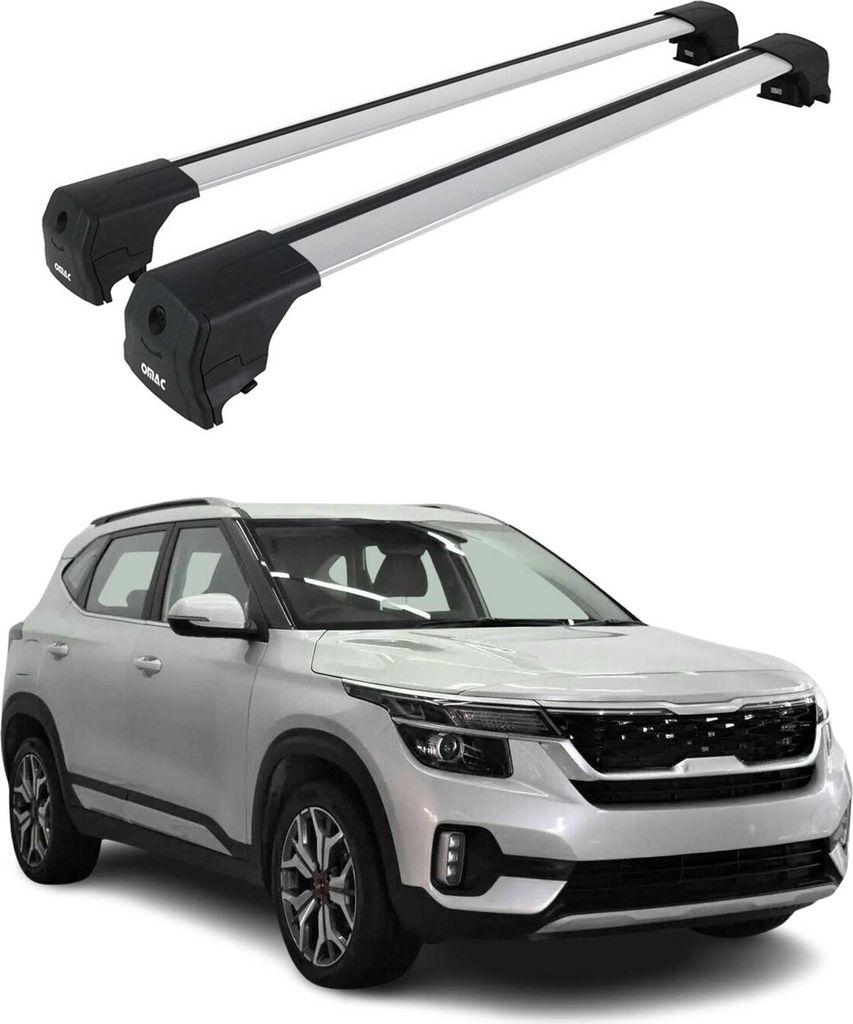 Dachträger Grundtäger für Kia Seltos 2019-2025 75kg Aluminium Silber 2 tlg