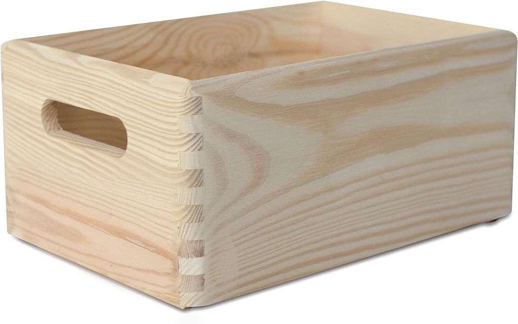 Creative Deco Drewniana skrzynia z uchwytami 30x20x14 cm Zdjęcie produktu 