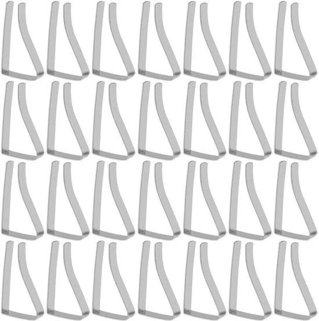 Stop Nappe Volante : 24 Clips de Table Inox 55 mm Anti-Glissement