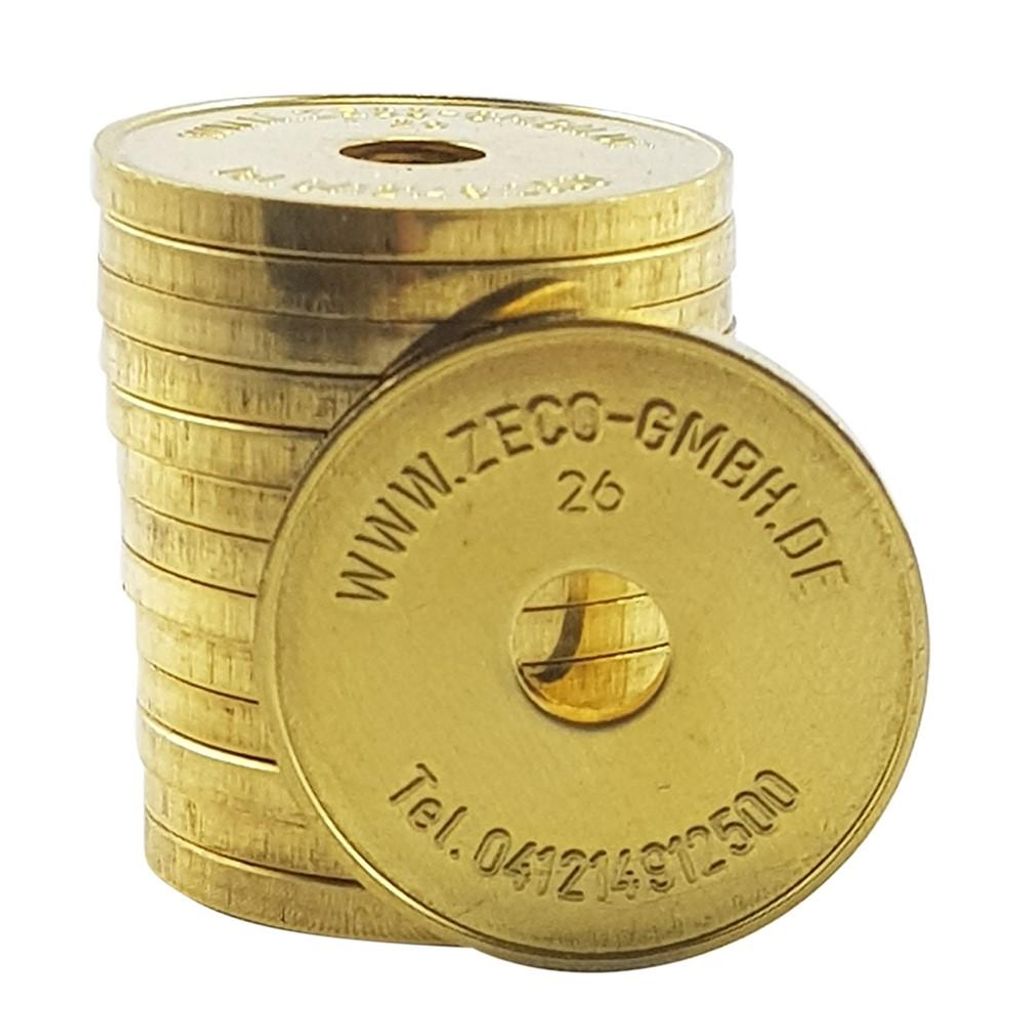 100 Stück Parkmünze, Parkmarke 26mm x 2,3mm, Parkmünze als Wertmarke