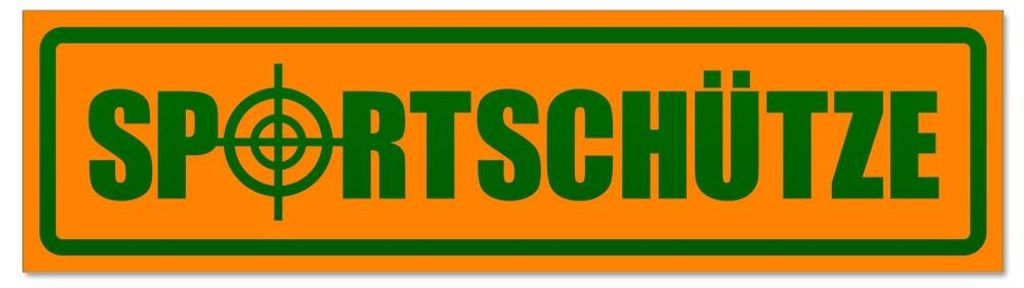 Kiwistar - Autoaufkleber - Orange - Grün - 20 x 5,3 cm - Sportschütze invertiert - Hinweis Aufkleber Sticker für Auto, Kfz, Fahrrad, PKW, LKW
