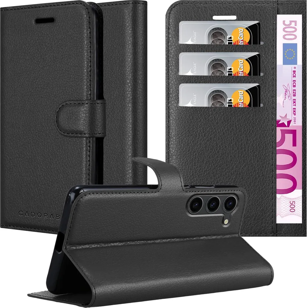 Custodia Flip Samsung S23 Cadorabo - Eleganza Phantom Black e Carte