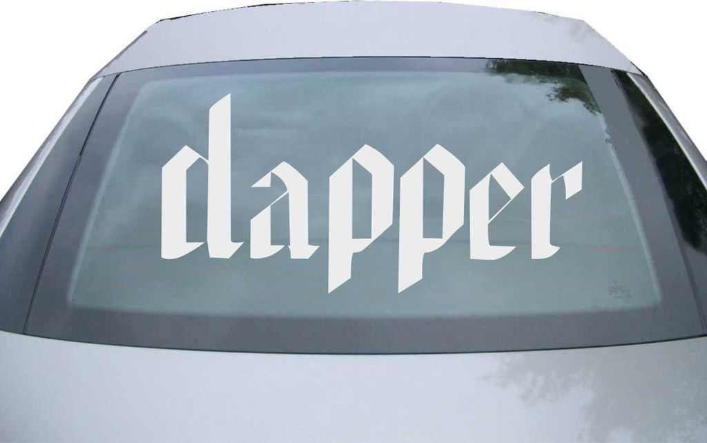 Indigos UG - Aufkleber Heckscheibe & Motorklappe DE6165 - silber - 600x285 mm - dapper - Auto Scheiben Fenster Heckklappe Tuning Racing JDM - Die cut