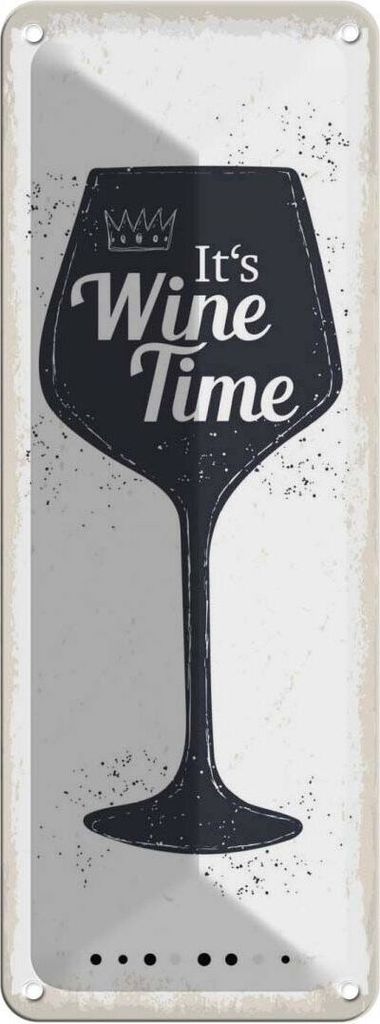 vianmo Blechschild 27x10 cm Wein Alkohol It ́s Wine Time