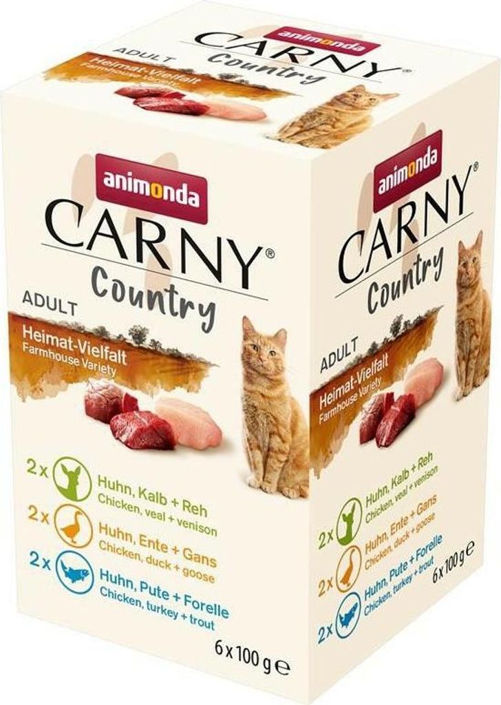 Animonda Carny Adult Country Heimat-Vielfalt Katzennassfutter 6 x 100 g - 8 x 600g