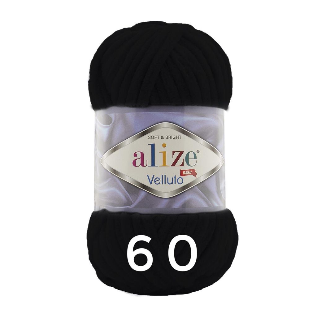 Alize Velluto, 100g/68m 60 black Produktbild 