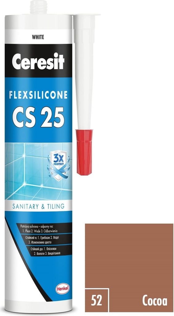 Ceresit Sanitärsilikon CS 25 Kakao, 280 ml