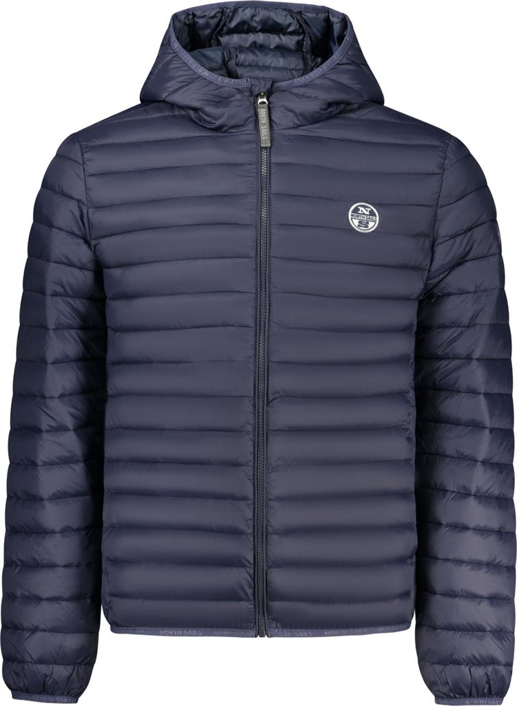 Herren Blau Leichte Kapuzenjacke mit Reißverschluss und Taschen