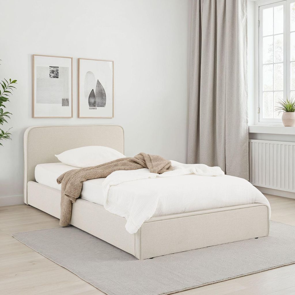 Polsterbett MARINI Einzelbett 90x200 cm in cremeweiß -  Produktbild 