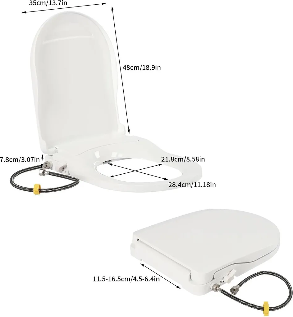 Solution bidet WC forme D sans électricité pour nettoyage double buse - 3