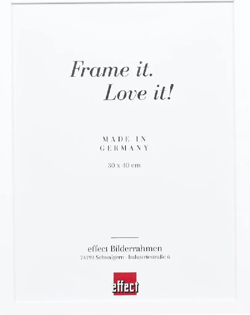 Cornice in legno Effect Profilo 58 Bianco 40x60 cm Vetro Trasparente