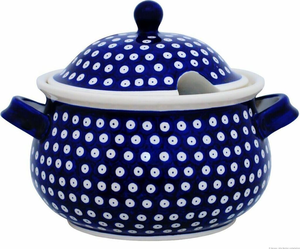 Original Bunzlauer Keramik 3 Liter Suppenterrine Terrine mit Deckel und Henkel Ø 28 cm im Design 42