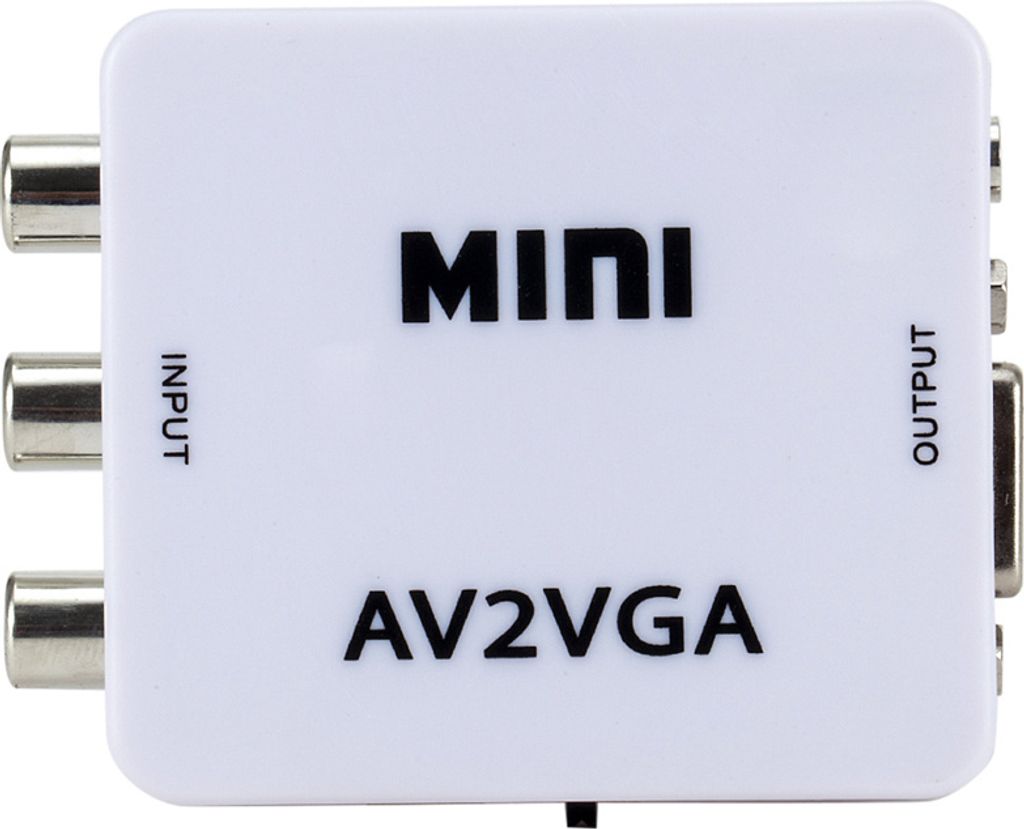 Mini AV(RCA) na VGA, 1080p, Stereo video a audio prevodník, Obrázok produktu 1