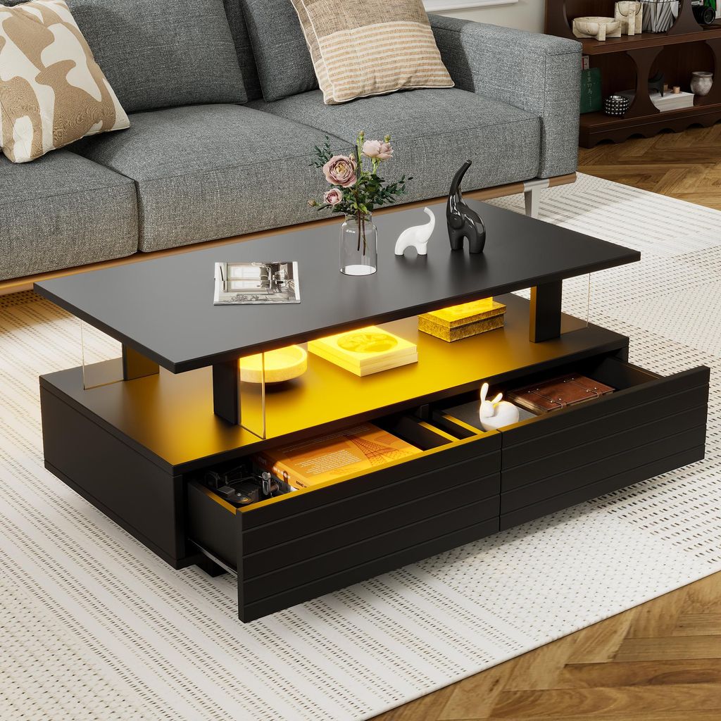 MODFU Table Basse Moderne avec LED - Meuble de Salon à Image du produit 