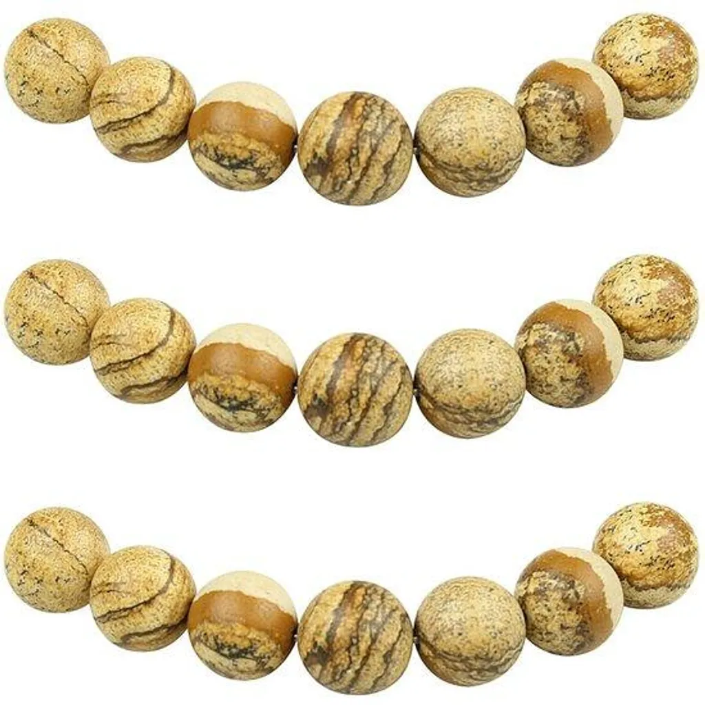 Perles rondes jaspe pictural 12mm lot de 30 pour bijoux durables et chic