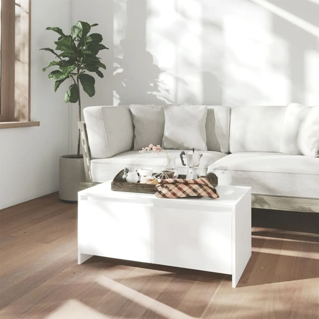 Tavolino The Living Store bianco 90x50x41,5 cm in materiale ligneo