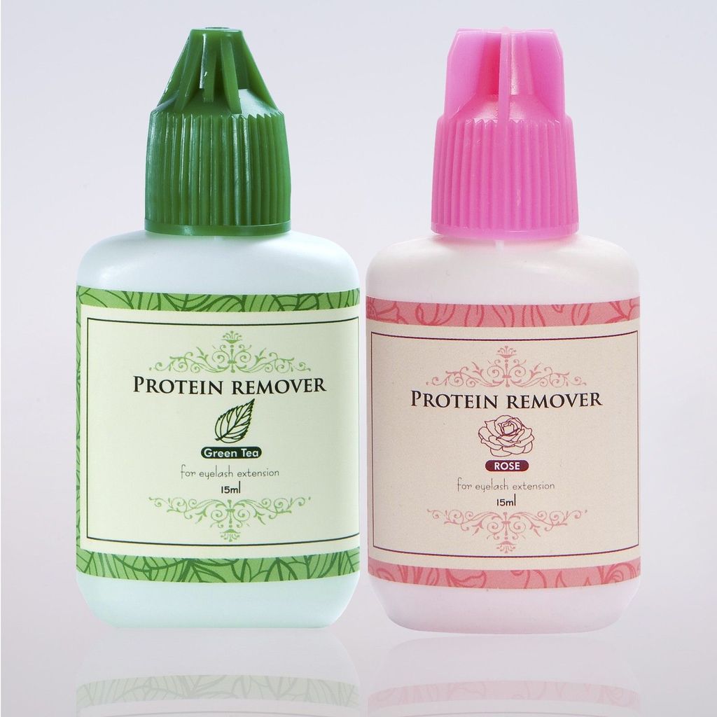 Wimpernverlängerung Protein Remover Wimpern Reiniger Set: Rose+ Green Tea 2x15 ml von Sky