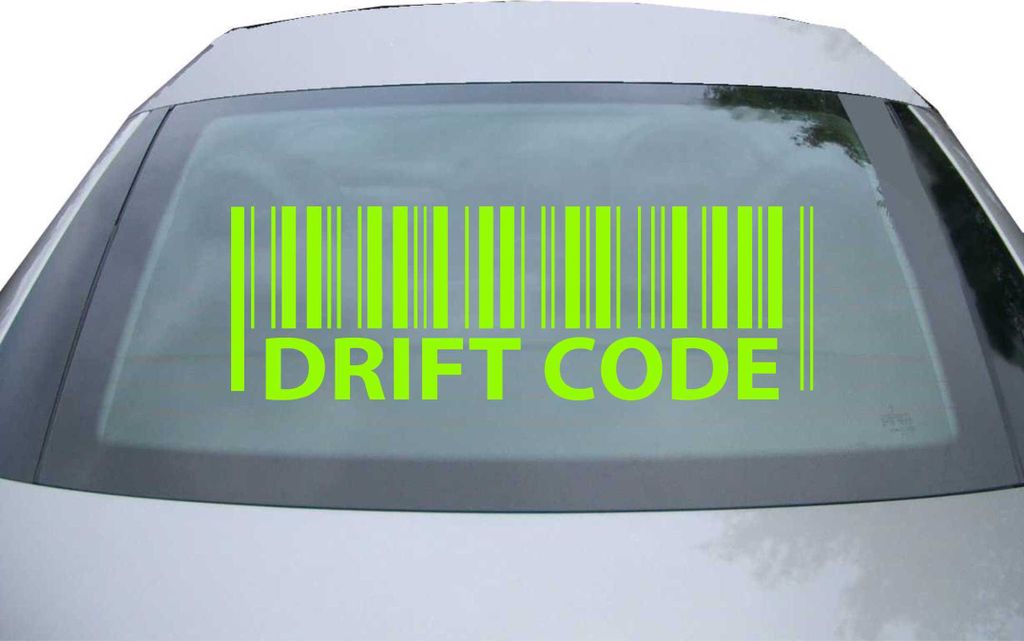 Indigos UG - Aufkleber Heckscheibe & Motorklappe DE6416 - neongrün - 600x199 mm - driftcode - Auto Scheiben Fenster Heckklappe Tuning Racing JDM -...