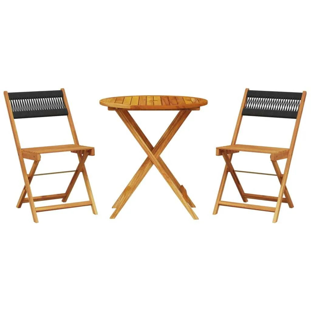 Offerta Set Bistrot vidaXL: Tavolo e 2 Sedie Legno Massello e Nero
