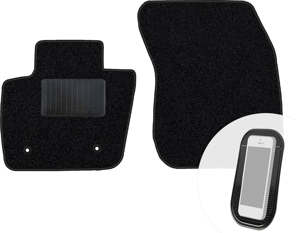 moto-MOLTICO Vorne Fußmatten Auto Velours Autoteppiche Schwarz Automatten Set 2-teilig passend für Ford Mondeo V 2015-2022