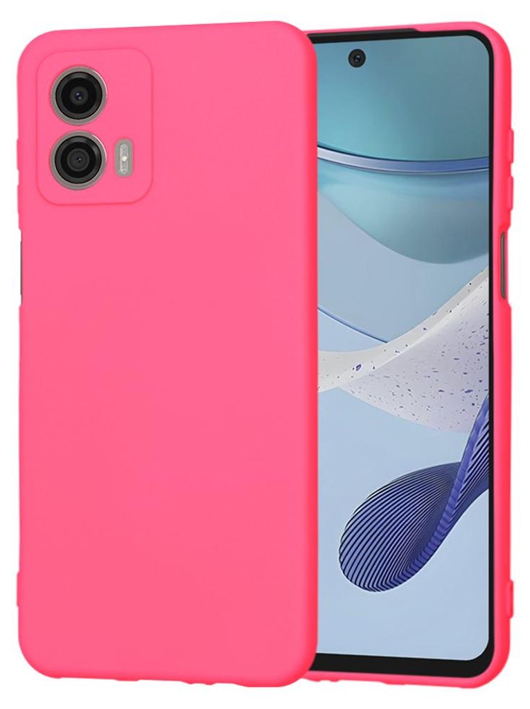 Techsuit Soft Flex Back Cover Hülle für Motorola Moto G53 - Heißes Rosa