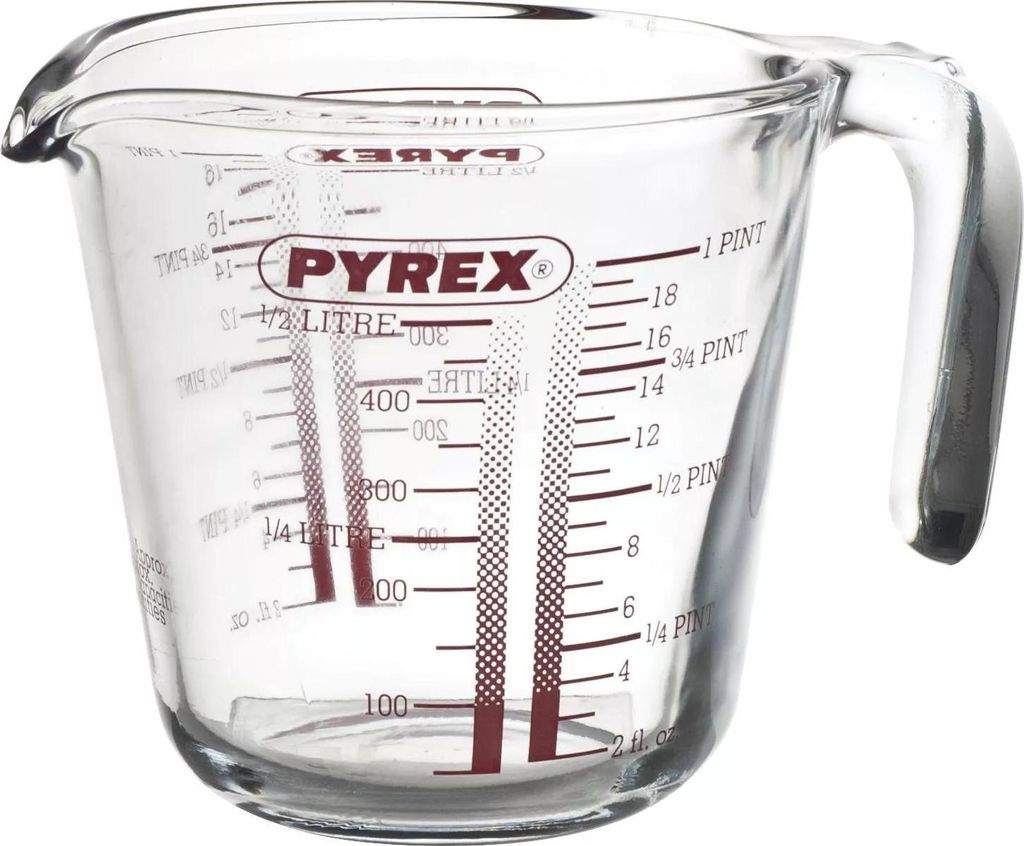 Pyrex 263B000, 0,5 L, Sklo, Červená, Priehľadná, -40 - 350 Obrázok produktu 