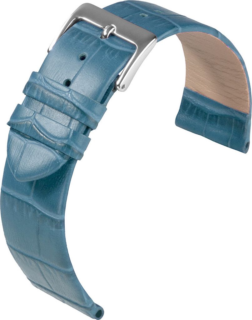 Eulit Rainbow Uhrenarmband Kalbsleder hellblau Krokoprägung Produktbild 