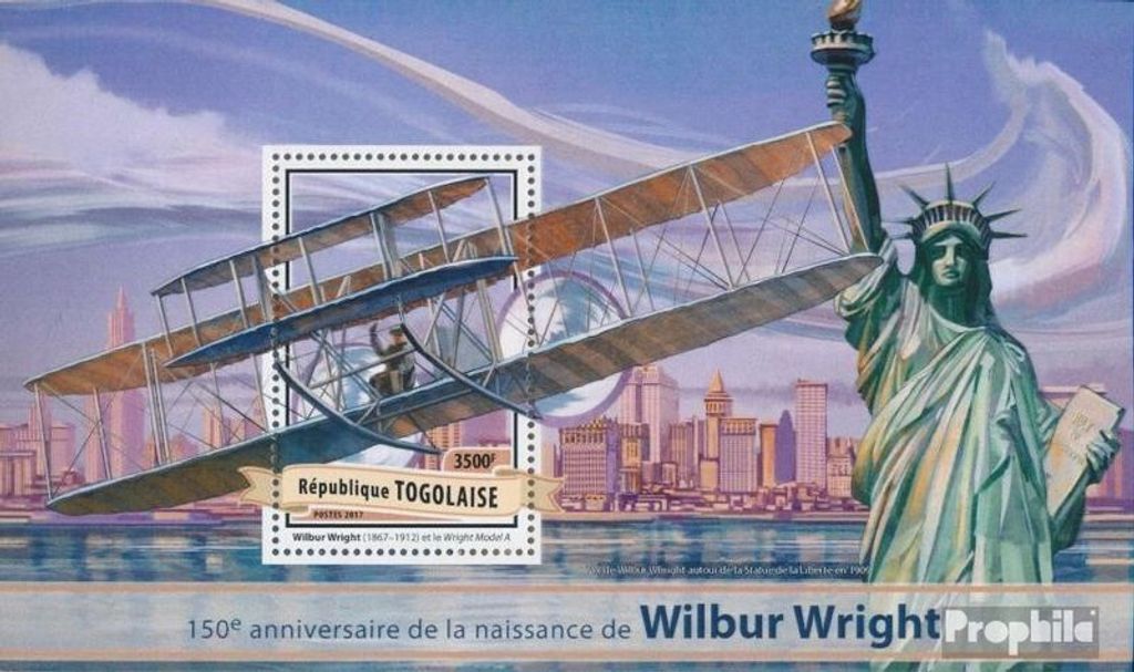 Briefmarken Togo 2017 Mi Block 1411 (kompl. Ausgabe) postfrisch Wilbur Wright