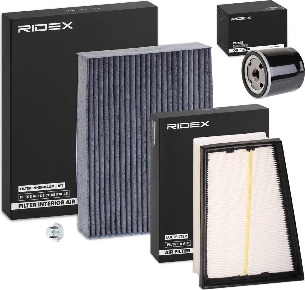 RIDEX Filterset Inspektionspaket Filtersatz für RENAULT Clio IV Schrägheck (BH) Scénic III (JZ0/1) GRAND SCÉNIC III (JZ0/1)