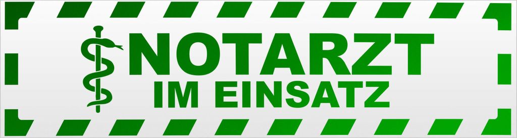 Kiwistar Notarzt im Einsatz gestreift Magnetschild Schild magnetisch - 30cm Grün - reflektierend - Magnetfolie für Auto PKW Kfz