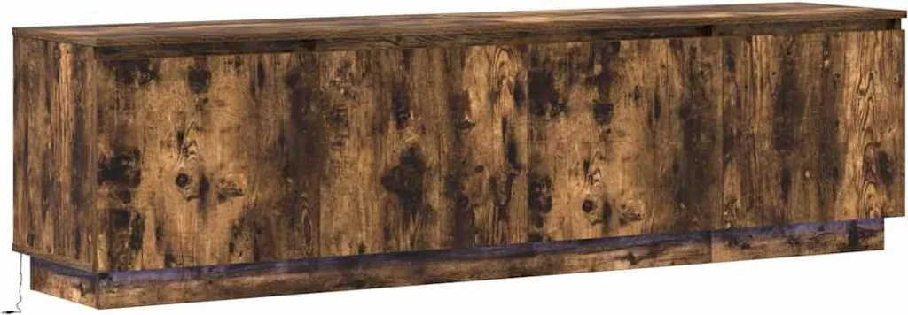 Meuble TV 180 cm en Bois d'Ingénierie Chêne Fumé Haute Densité SYFAX™