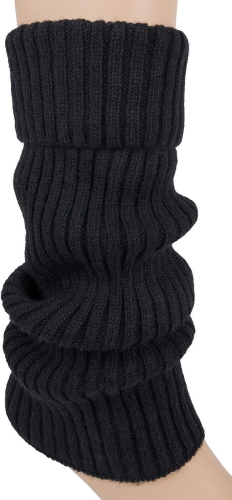 styleBREAKER Damen Beinstulpen mit hohem Wollanteil, extra lange Strickstulpen Winter, Einfarbig, flexibel und warm 08030015