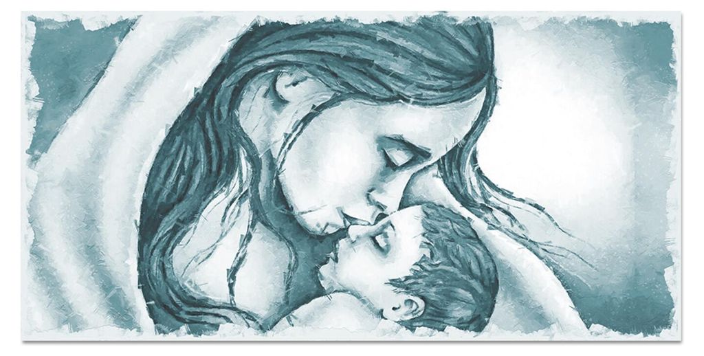 Giallobus - 20 - Kuss der Maria an Jesus - himmlisch - Giallobus - 35L x 17,5B cm - Bild - Acrylglas