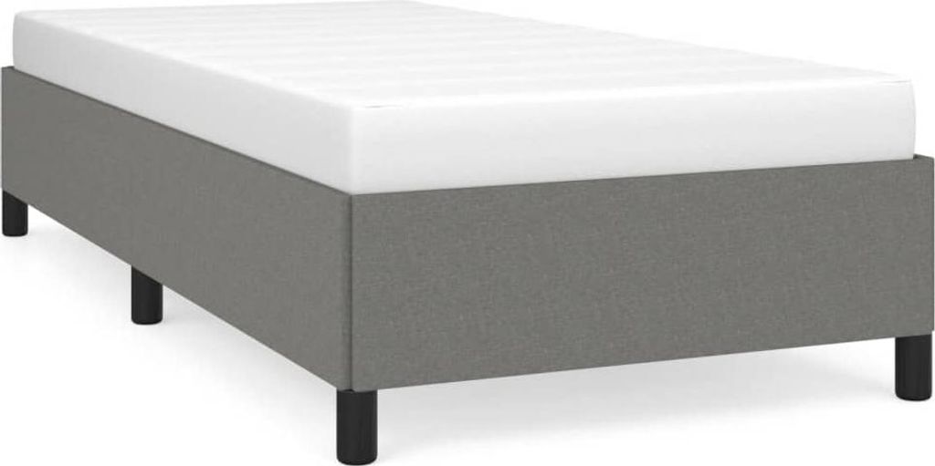 vidaXL Bettgestell ohne Matratze Dunkelgrau 90x200 cm Stoff Produktbild 
