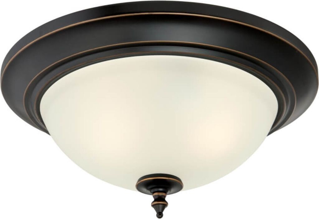 Deckenleuchte Harwell 33 cm Bernstein Bronze und Mattglas