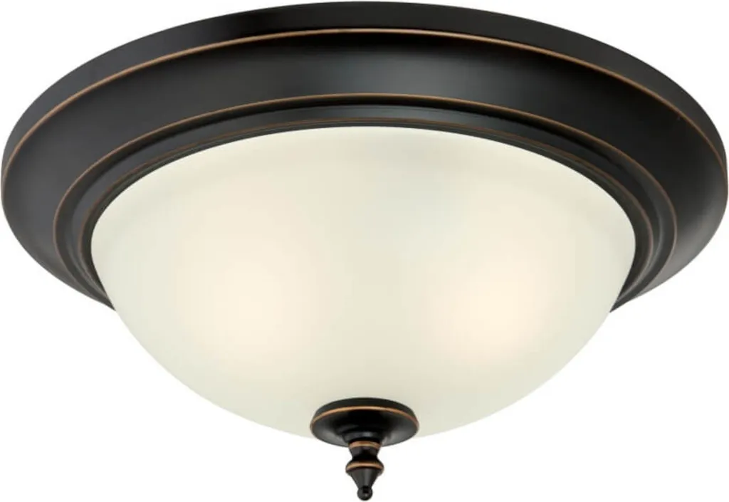 Plafoniera Harwell 33 cm bronzo ambrato e vetro smerigliato