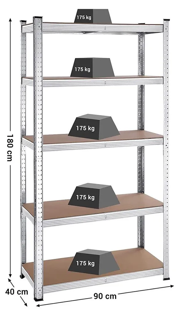Étagère de garage métallique lot de 2 modules de rangement modulables - 3