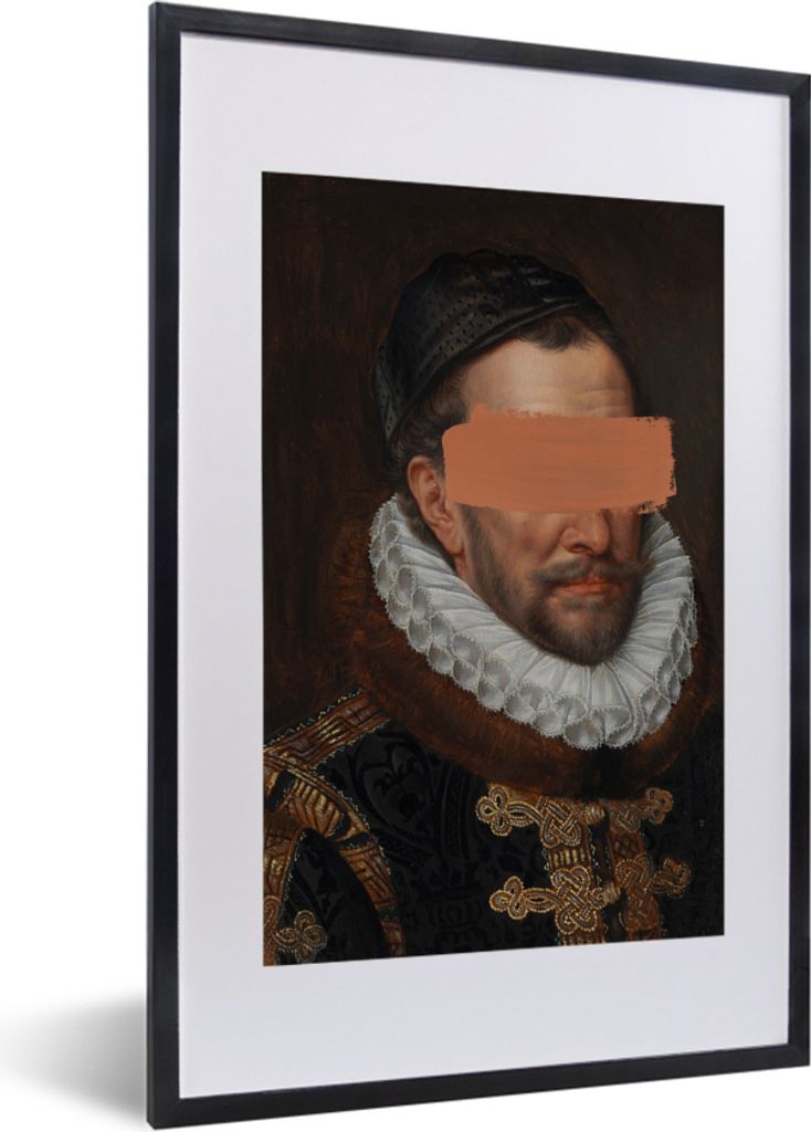 MuchoWow MuchoWow Gerahmtes Poster Wilhelm von Oranien - Adriaen Thomasz - Gemälde 40x60 cm - Poster mit zchwarzem Bilderrahmen - Poster in Ra...